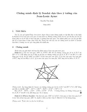 Chứng minh định lý Sondat dựa theo ý tưởng của Jean-Louis Ayme